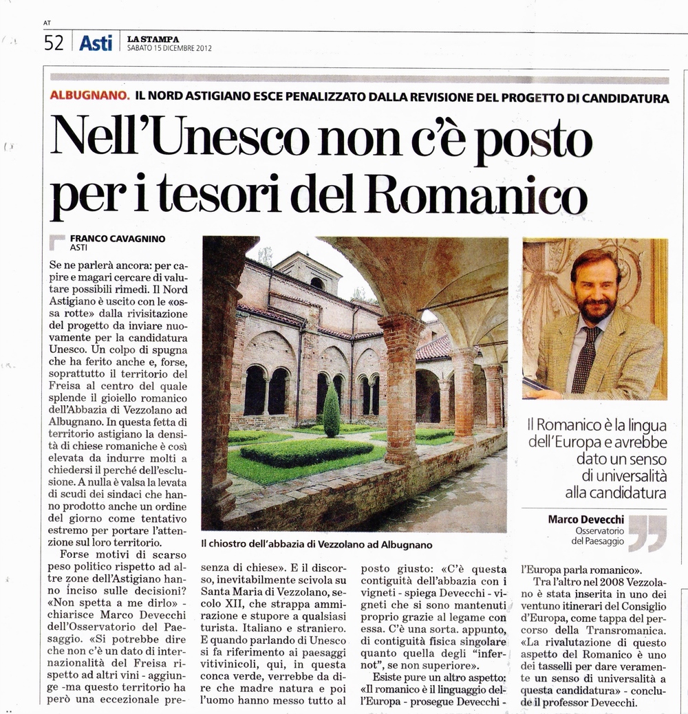 Articolo La Stampa (sabato 15 dicembre 2012)