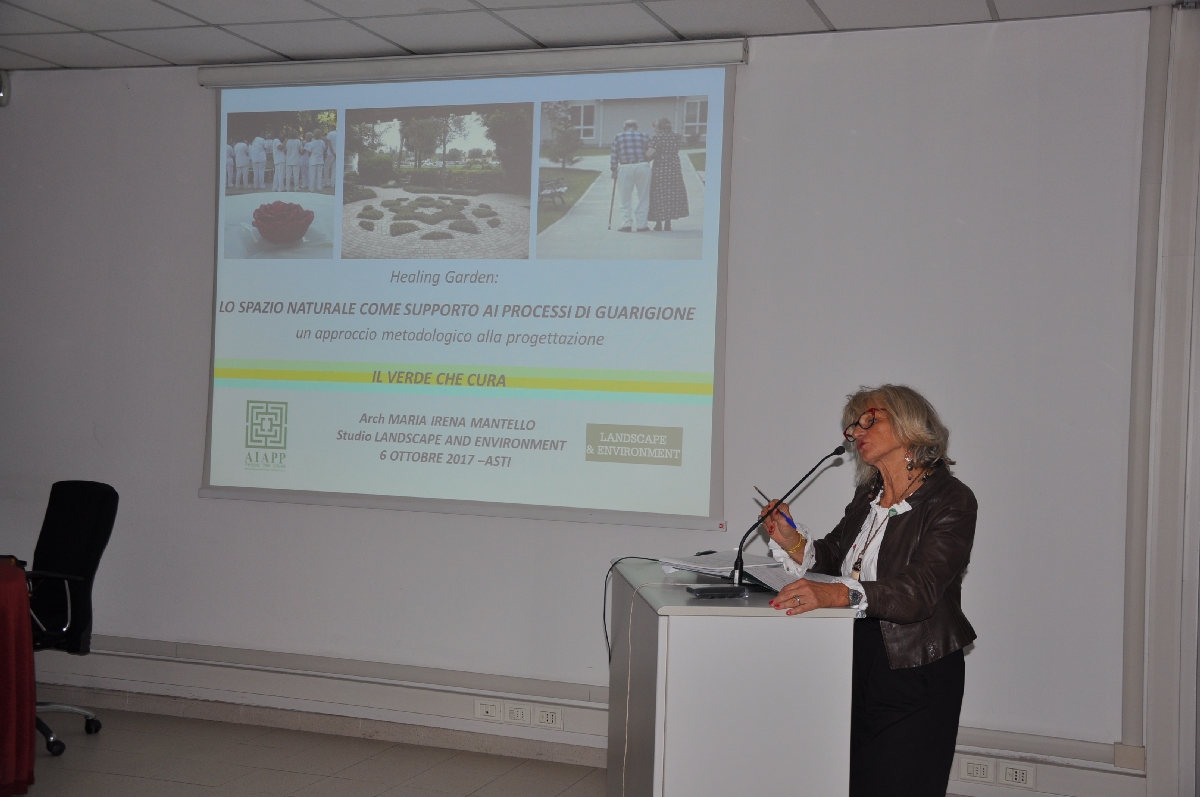 Relazione dell Arch. Irina Mantello (Vicepresidente AIAPP - Sezione Piemonte e Valle d Aosta) su "Lo spazio naturale come supporto ai processi di guarigione".
