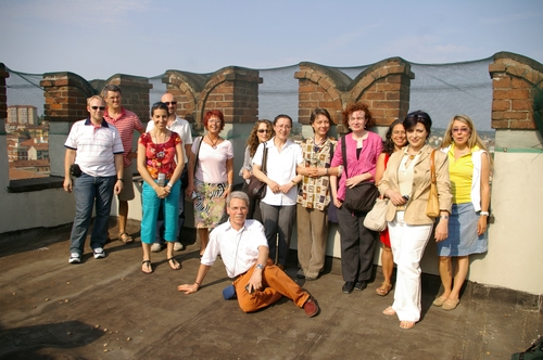 Foto della visita alla Torre Comentina di Piazza Roma ad Asti nell'ambito della Rassegna VerdeTerra 2007.