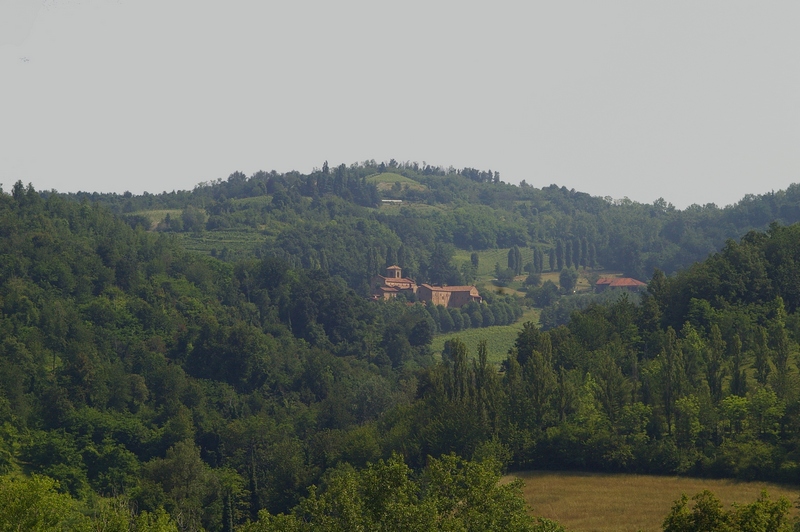 Veduta nel pregevolissimo paesaggio boschivo della Canonica di Santa Maria di Vezzolano ad Albugnano (Foto di Francesco Devecchi).
